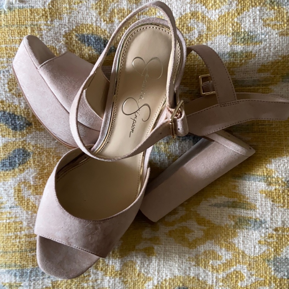 Jessica Simpson suede platform sandals